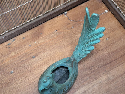 Rare Japanese Phoenix Incense Burner Steel Koro Tokonoma Decor Antique