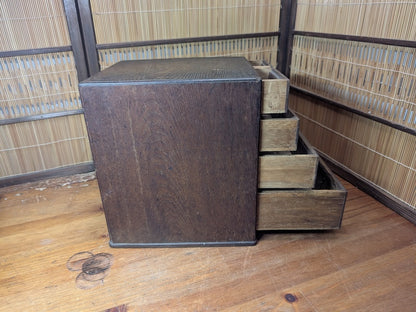 Antique Japanese Wooden Sewing Box Tansu Storage Chest Japan Organizer