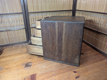 Antique Japanese Wooden Sewing Box Tansu Storage Chest Japan Organizer