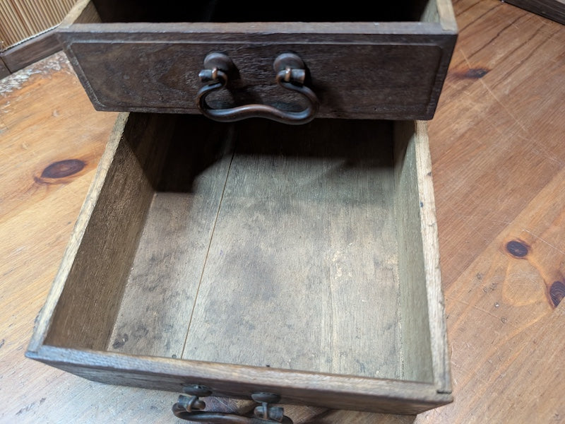 Antique Japanese Wooden Sewing Box Tansu Storage Chest Japan Organizer