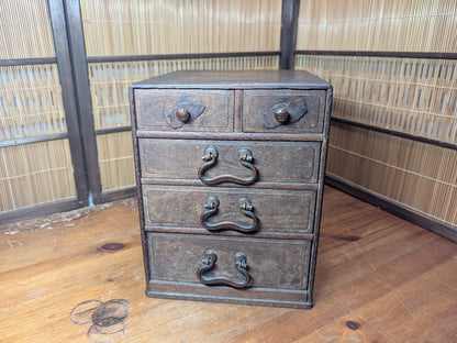 Antique Japanese Wooden Sewing Box Tansu Storage Chest Japan Organizer