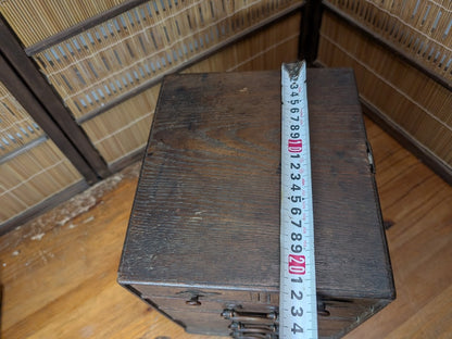 Antique Japanese Wooden Sewing Box Tansu Storage Chest Japan Organizer