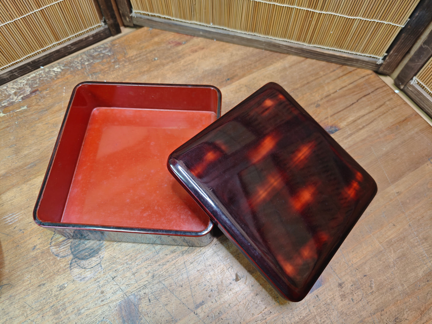 1940s Japanese Wajima Lacquer Jubako Bento Box Urushi Box