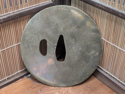 Vintage Japanese Tsuba 1949 Bamboo Design Sword Guard Brass Copper Art
