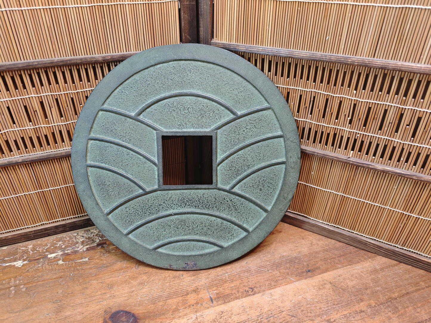 Rare Japanese Steel Coin Sculpture 1949 Forged by Swordsmith Artisan