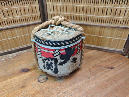 Rare 1950s Japanese Ceramic Sake Barrel Kazari Taru Kyoto Folk Art Decor