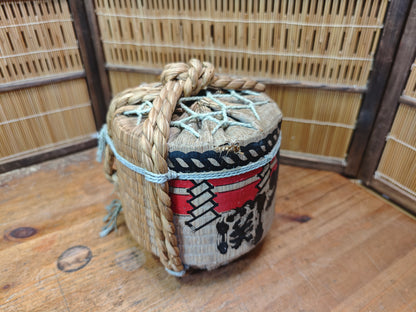 Rare 1950s Japanese Ceramic Sake Barrel Kazari Taru Kyoto Folk Art Decor