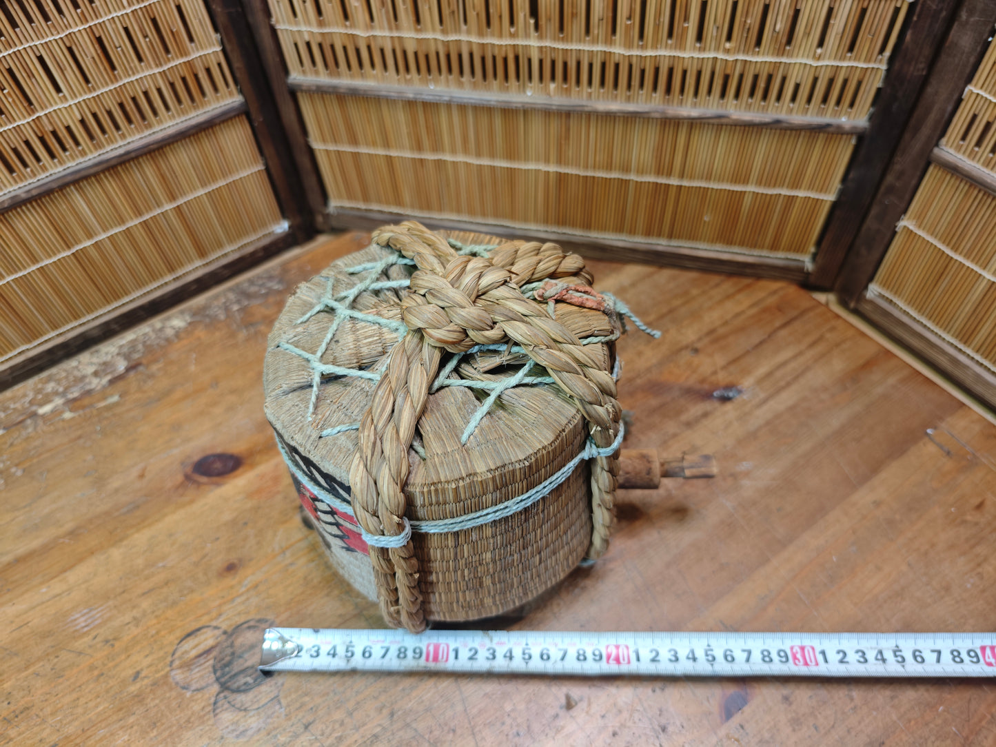 Rare 1950s Japanese Ceramic Sake Barrel Kazari Taru Kyoto Folk Art Decor