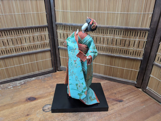 Rare Japanese Geisha Doll Traditional Kimono Mid Century Collectible