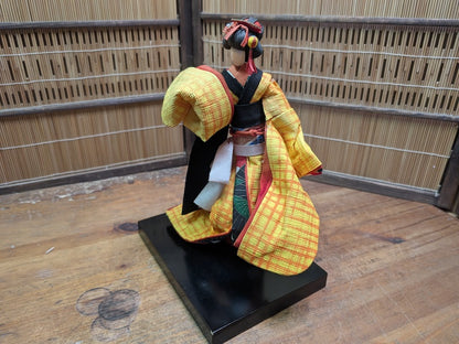 Rare 1950s Japanese Geisha Doll Tin Wire & Wood Figure Silk Kimono Auction Japan