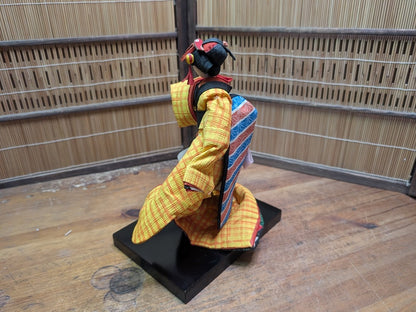 Rare 1950s Japanese Geisha Doll Tin Wire & Wood Figure Silk Kimono Auction Japan