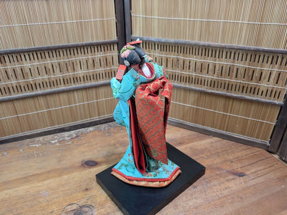 Rare Japanese Geisha Doll Traditional Kimono Mid Century Collectible