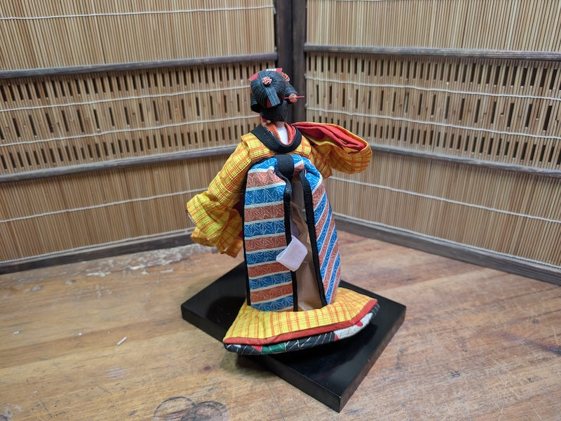 Rare 1950s Japanese Geisha Doll Tin Wire & Wood Figure Silk Kimono Auction Japan