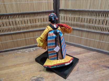 Rare 1950s Japanese Geisha Doll Tin Wire & Wood Figure Silk Kimono Auction Japan