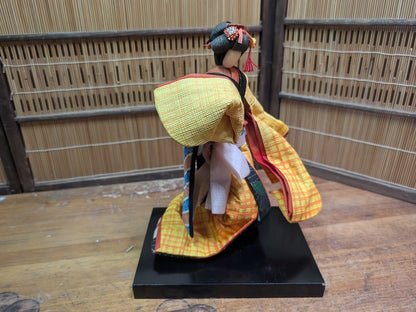 Rare 1950s Japanese Geisha Doll Tin Wire & Wood Figure Silk Kimono Auction Japan
