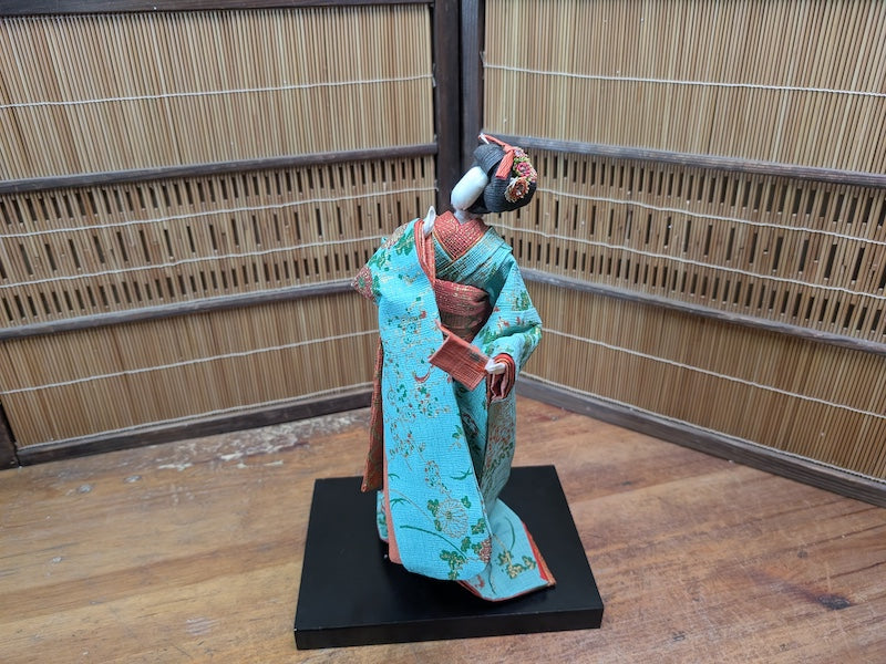 Rare Japanese Geisha Doll Traditional Kimono Mid Century Collectible