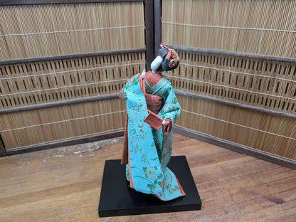 Rare Japanese Geisha Doll Traditional Kimono Mid Century Collectible