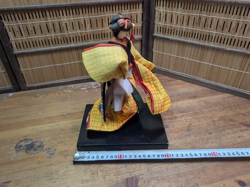 Rare 1950s Japanese Geisha Doll Tin Wire & Wood Figure Silk Kimono Auction Japan
