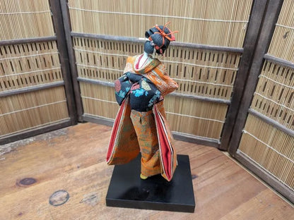 Rare 1950s Japanese Geisha Doll Tin Wire & Wood Figure Silk Kimono Auction Japan