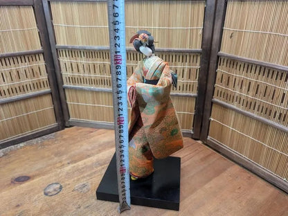 Rare 1950s Japanese Geisha Doll Tin Wire & Wood Figure Silk Kimono Auction Japan