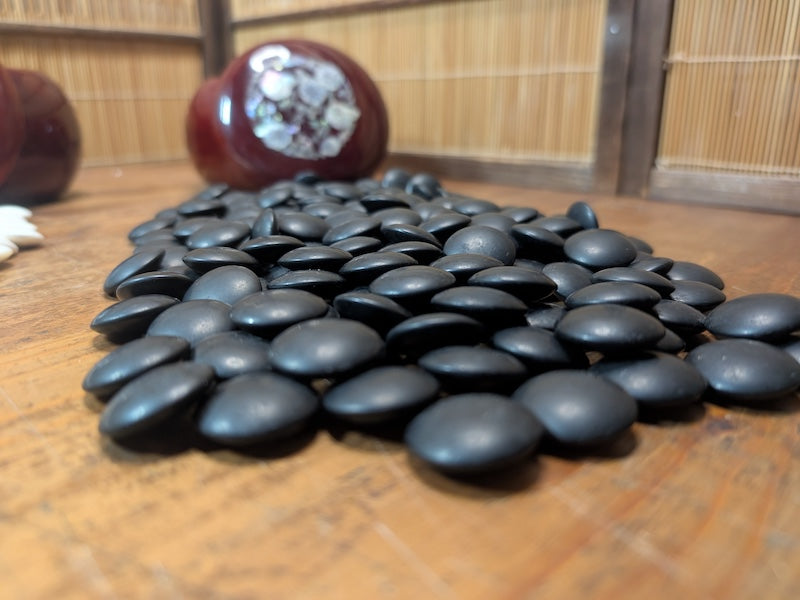 Japanese Go Game Set Shell Slate Stones Sakura Bowls Antique Japan