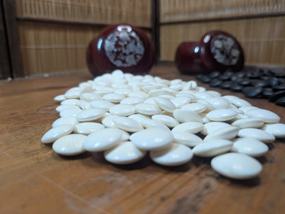 Japanese Go Game Set Shell Slate Stones Sakura Bowls Antique Japan