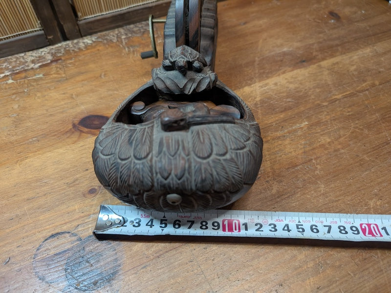 Vintage Japanese Kokutan Ebony Calligraphy Ink Tray Flower Vase