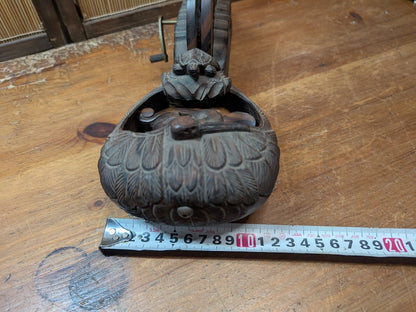 Vintage Japanese Kokutan Ebony Calligraphy Ink Tray Flower Vase