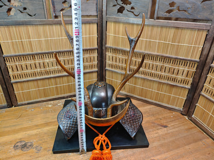 Rare 1950s Japanese Kabuto Katana Stand Cast Iron Signed Auction JP