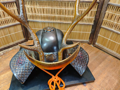 Rare 1950s Japanese Kabuto Katana Stand Cast Iron Signed Auction JP