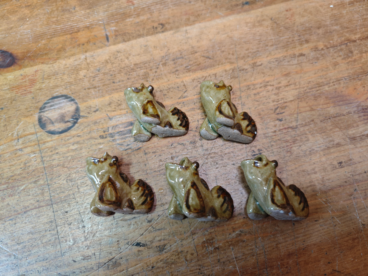 Rare Japanese Koi Fish Chopstick Rests Set Vintage Pottery Hashioki