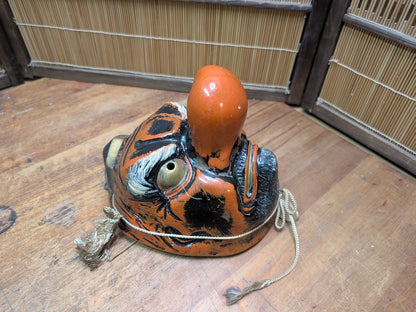 Rare Japanese Vintage Tengu Mask Ceramic Signed Folk Art Japan Auction