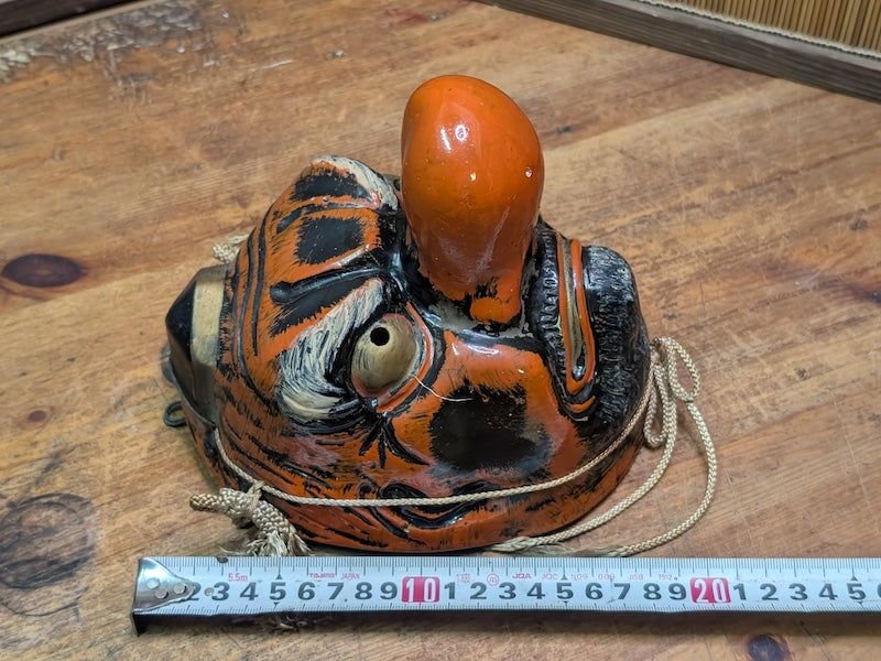 Rare Japanese Vintage Tengu Mask Ceramic Signed Folk Art Japan Auction