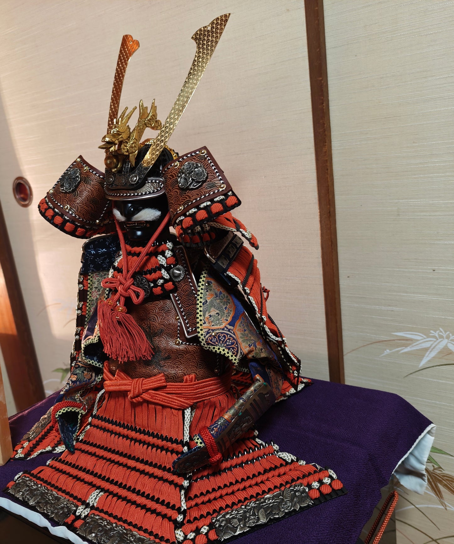 Museum Grade 1950s Japanese Samurai Doll Custom Order Yoroi in Original Case