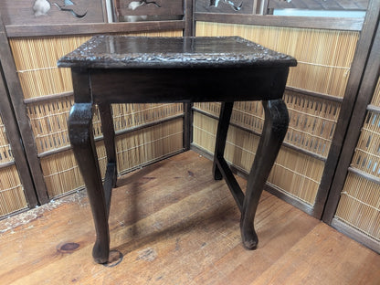 Rare 1950s Okinawa Hand-Carved Wooden Bonsai Table Japanese Antique