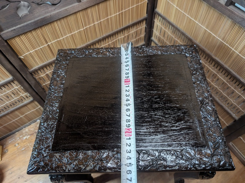 Rare 1950s Okinawa Hand-Carved Wooden Bonsai Table Japanese Antique