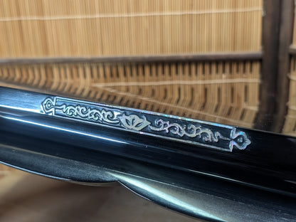 Rare Japanese Sakura Lacquer Kadai Table Mother of Pearl Inlay Bonsai Stand