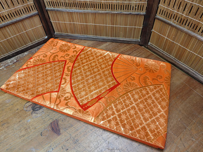 Rare 1951 Japanese Silk Kimono Obi Gold Thread Table Runner Antique Decor