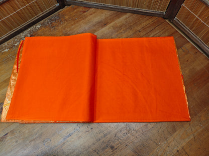 Rare 1951 Japanese Silk Kimono Obi Gold Thread Table Runner Antique Decor