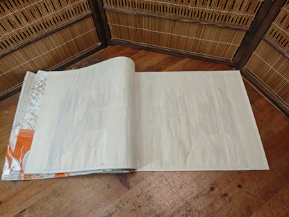 Rare 1951 Japanese Silk Kimono Obi Gold Thread Table Runner Antique Decor