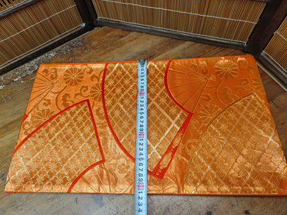 Rare 1951 Japanese Silk Kimono Obi Gold Thread Table Runner Antique Decor