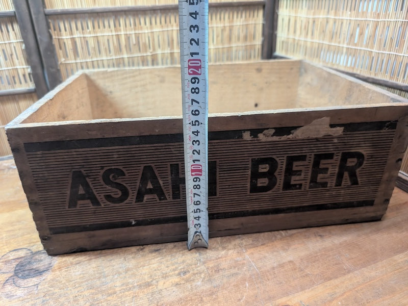 Rare 1960s Asahi Beer Wooden Crate Signed Brewery Box Japan Antique Decor