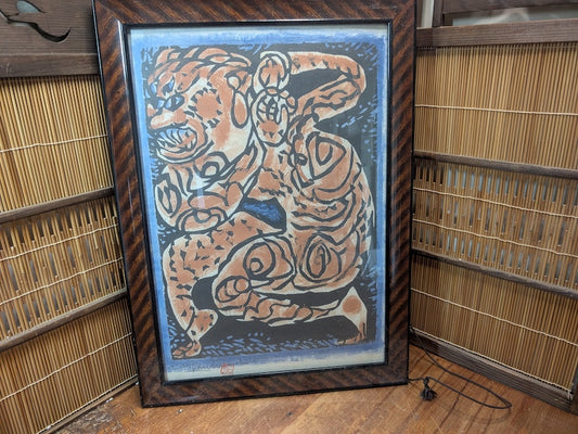 1960s Shikō Munakata Woodblock Print Zen Buddhist Mingei Art Rare Auction Find