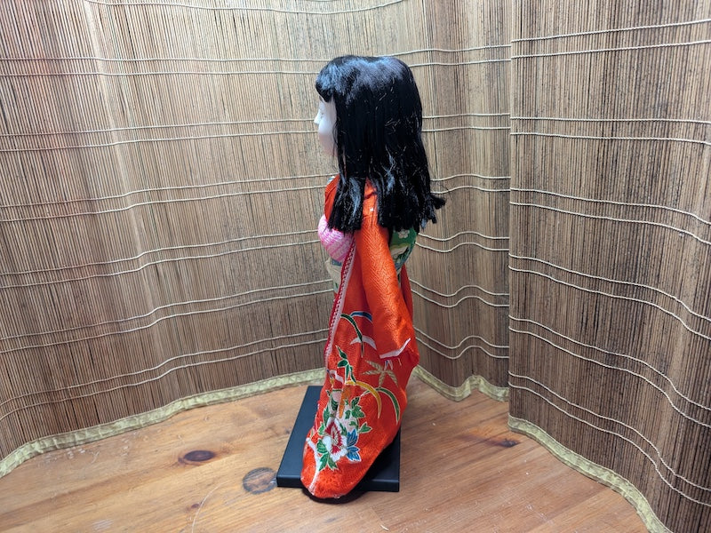 Authentic Japanese Ichimatsu Doll Silk Kimono Porcelain Girl w/Box