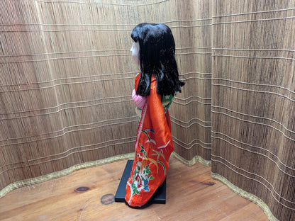 Authentic Japanese Ichimatsu Doll Silk Kimono Porcelain Girl w/Box