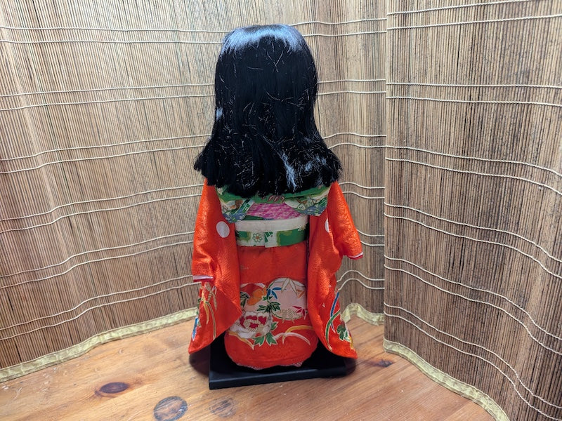 Authentic Japanese Ichimatsu Doll Silk Kimono Porcelain Girl w/Box
