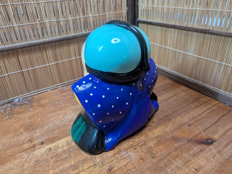Vintage Japanese Fukusuke Piggy Bank Lucky Doll Ceramic Bank