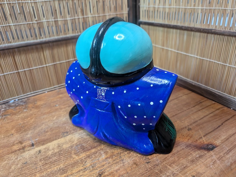 Vintage Japanese Fukusuke Piggy Bank Lucky Doll Ceramic Bank