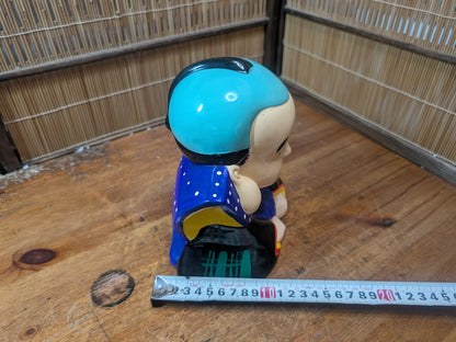 Vintage Japanese Fukusuke Piggy Bank Lucky Doll Ceramic Bank