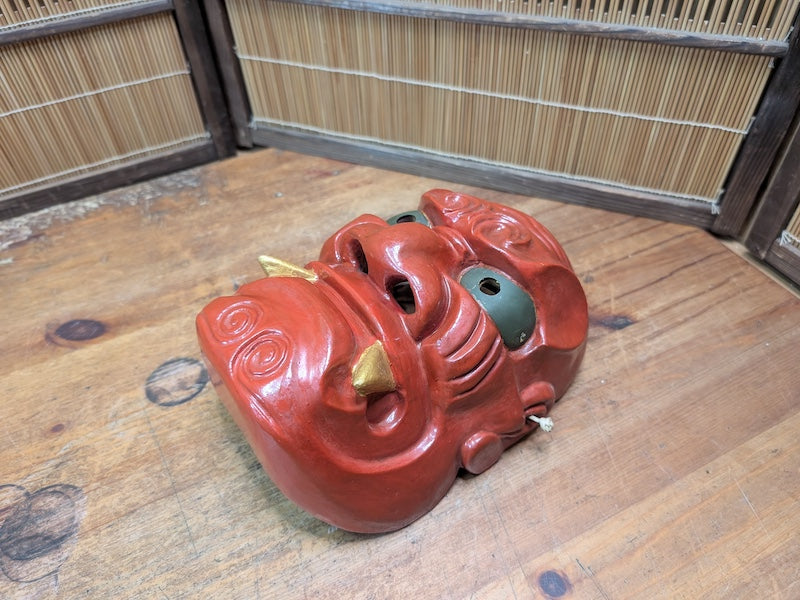 Japanese Hannya Mask Authentic Hand-Carved Wood Noh Theater Art Japan Auction